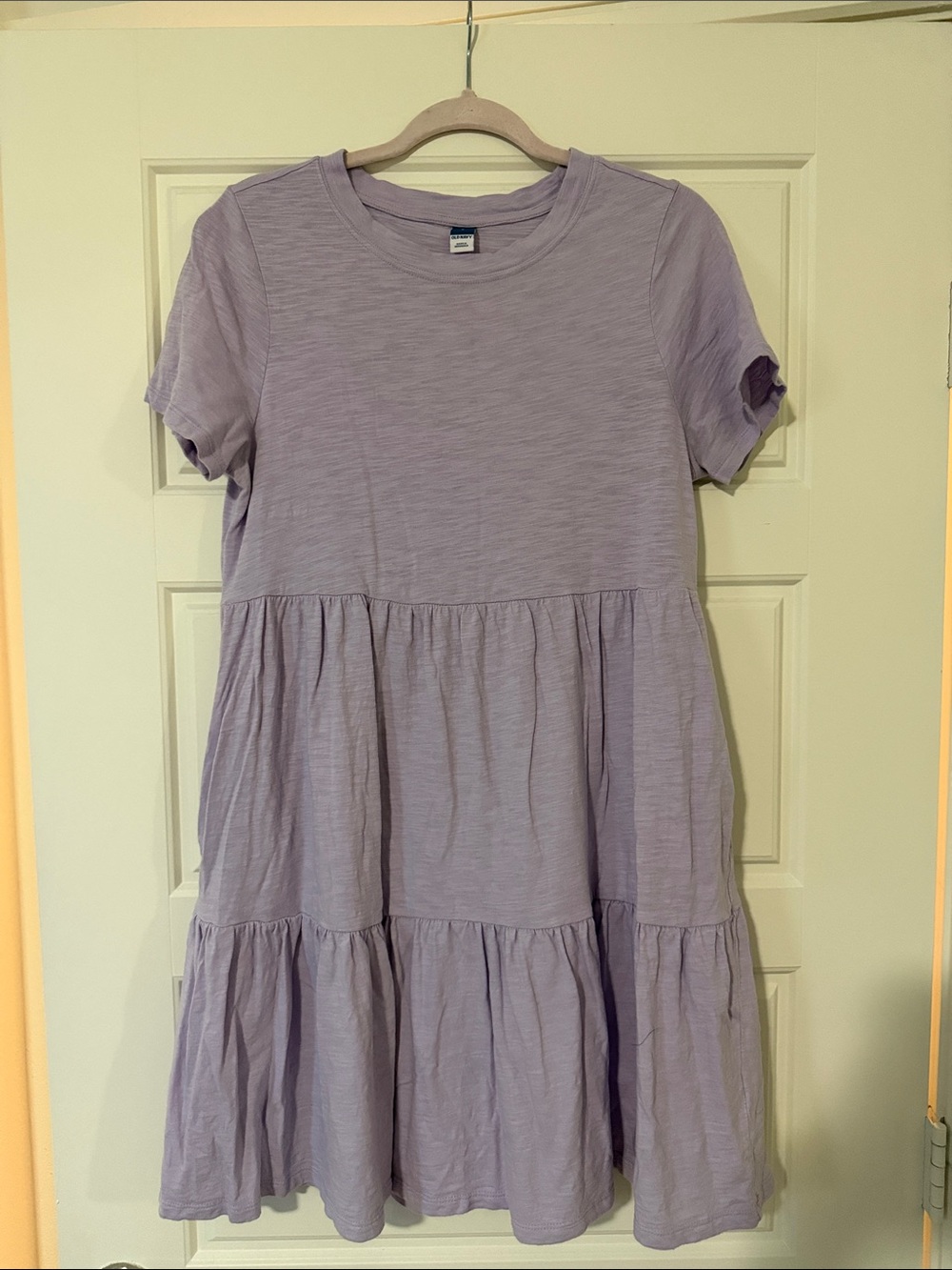 Old Navy Lavender Tiered Short-Sleeve Dress
